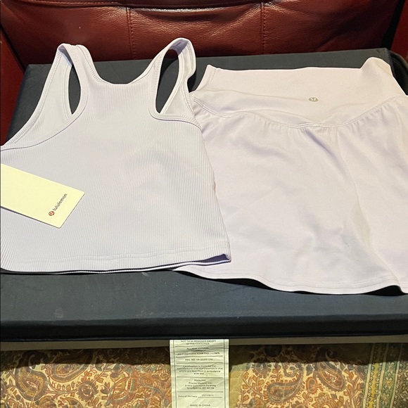 Lululemon Lavender Ribbed Tank Top and  skirt set - Picture 1 of 8